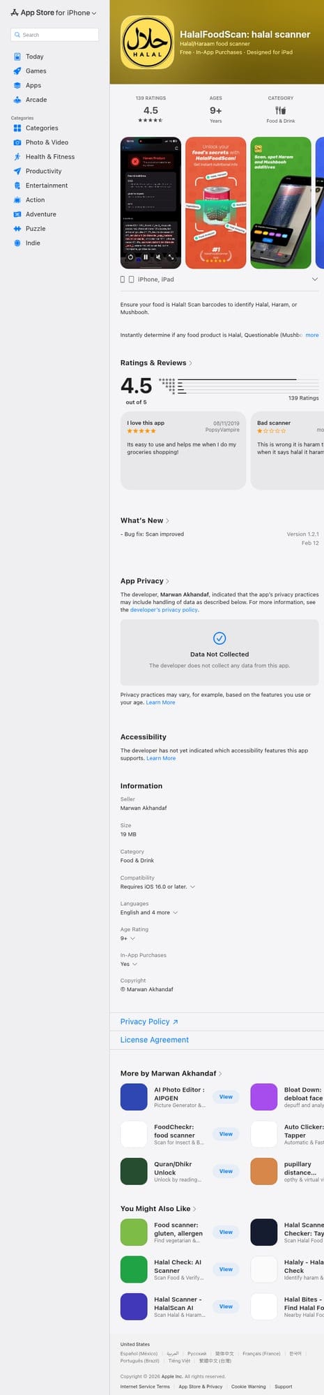 HalalFoodScan app on the App Store