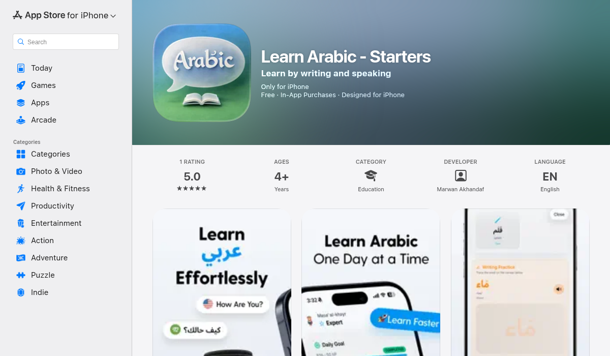 Learn Arabic app on App Store