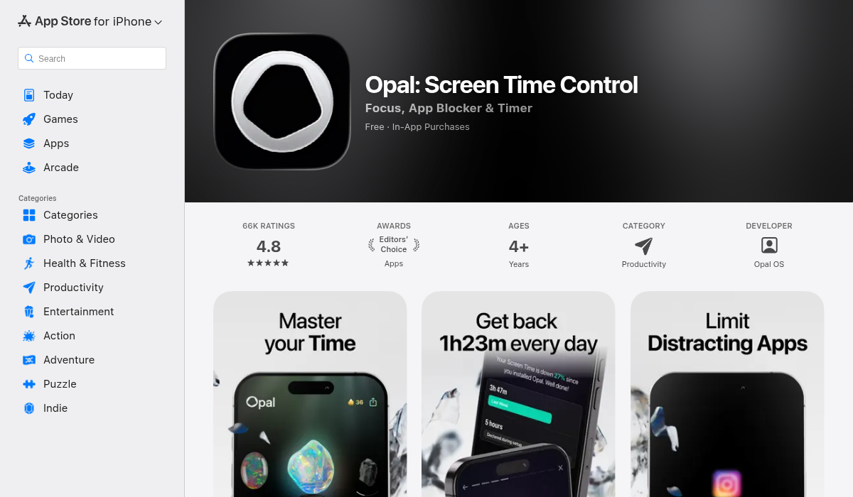 Opal Screen Time Control on the App Store