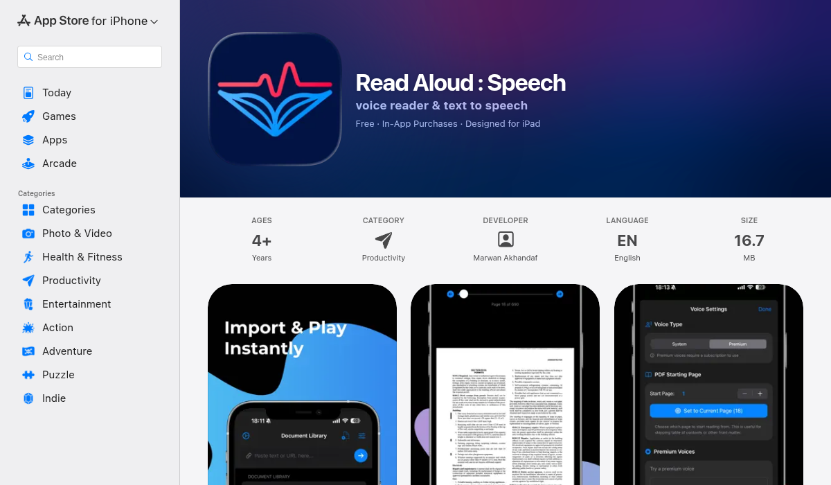 Read Aloud on App Store