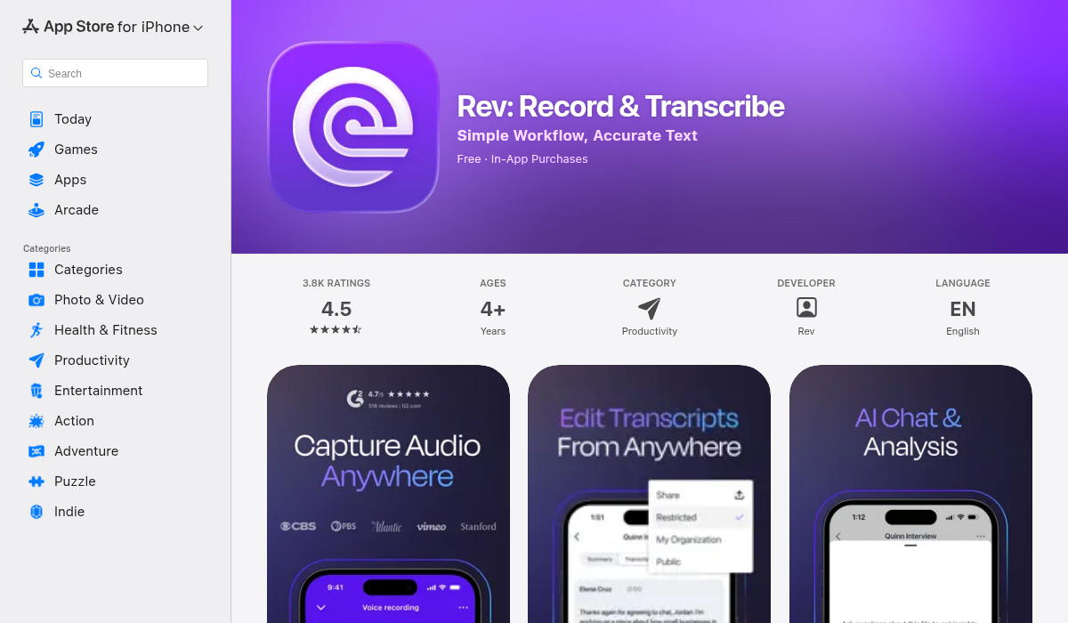 Rev Voice Recorder on App Store