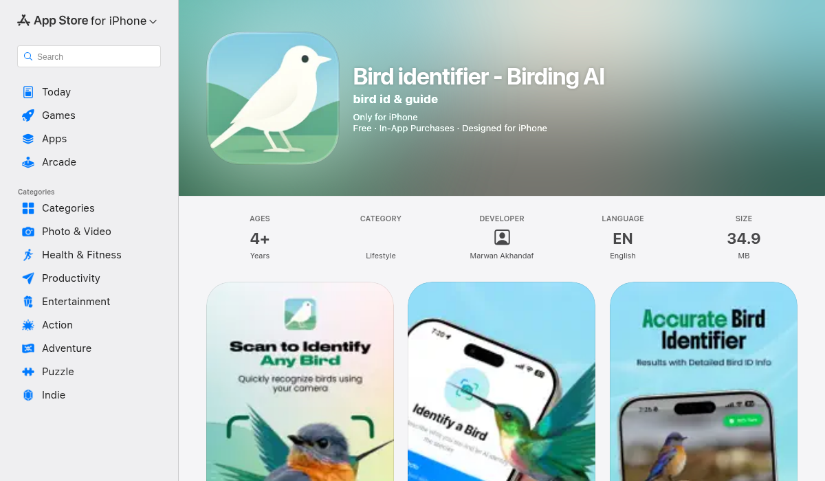 Bird Identifier on App Store