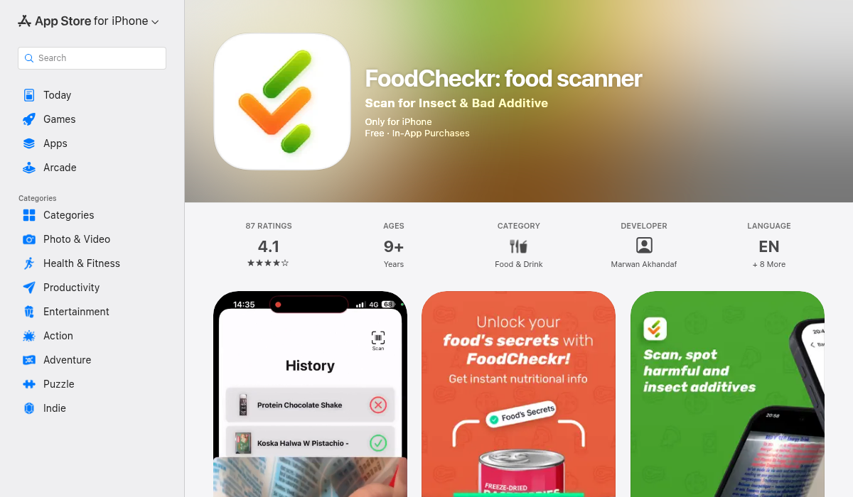 FoodCheckr on the App Store