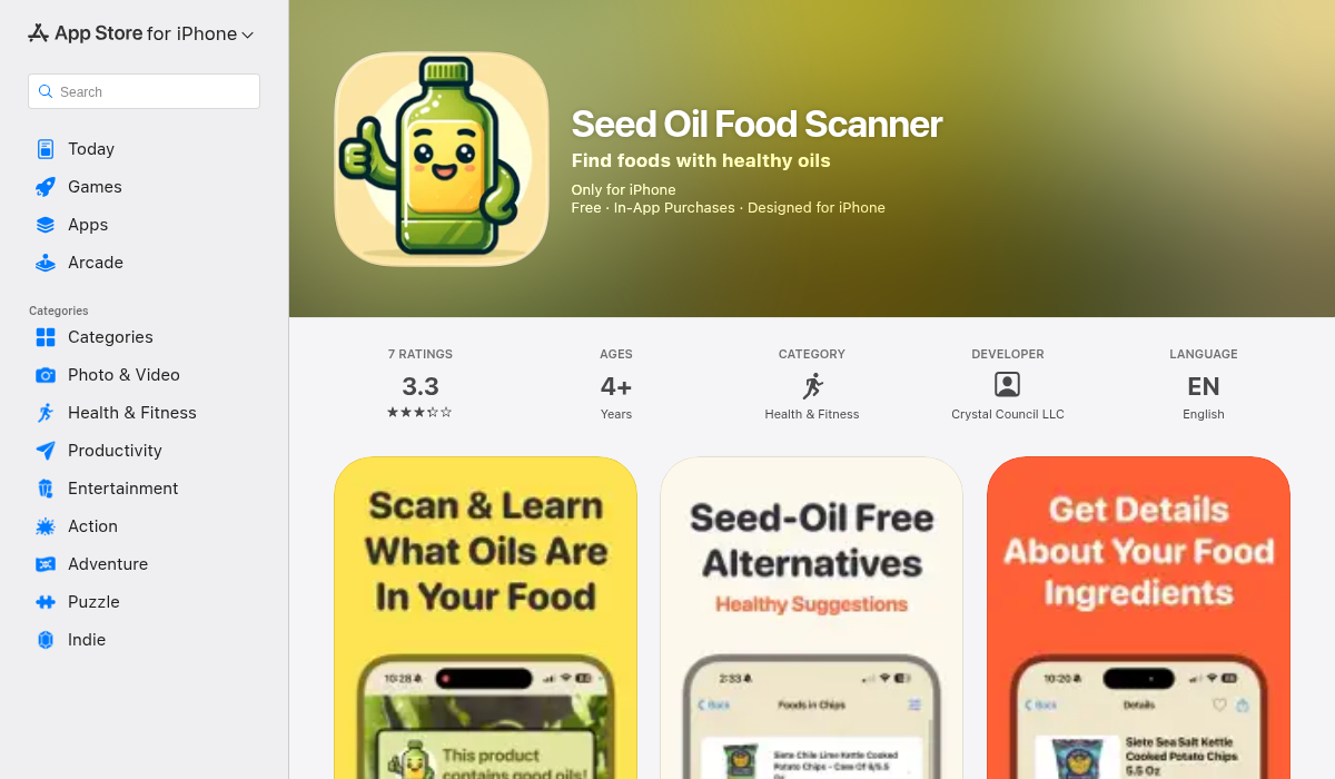 Seed Oil Food Scanner on App Store