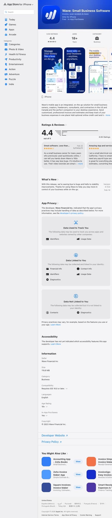Wave Small Business Software on App Store