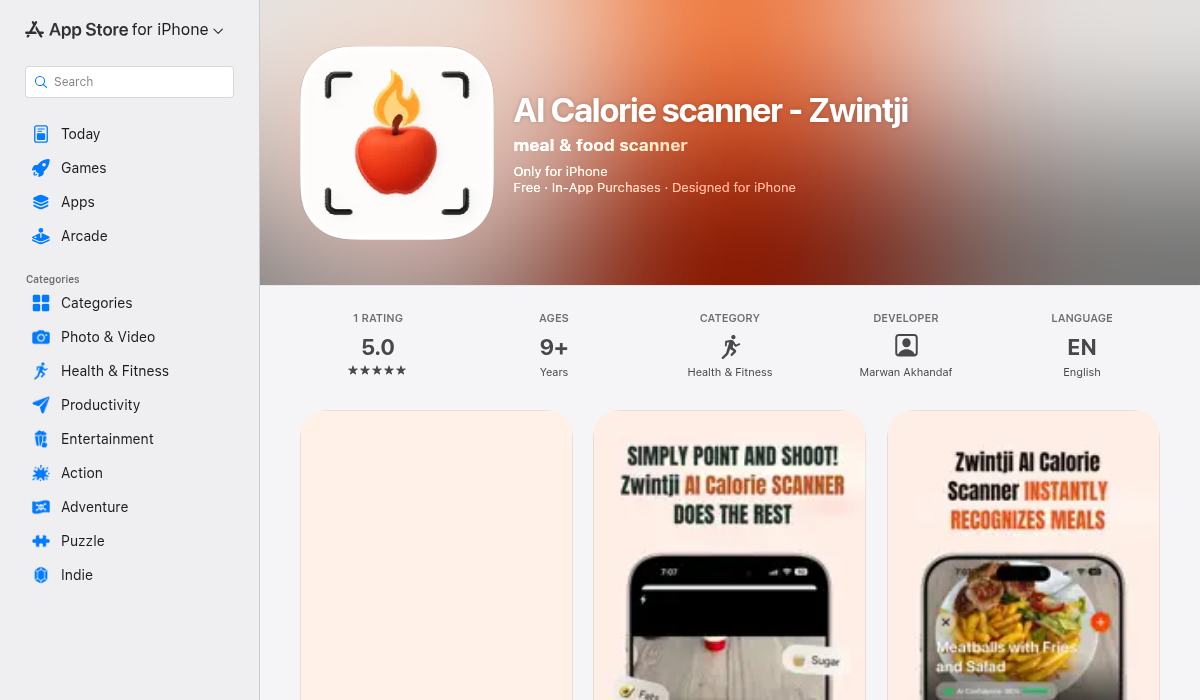 Zwintji AI Calorie Scanner on App Store