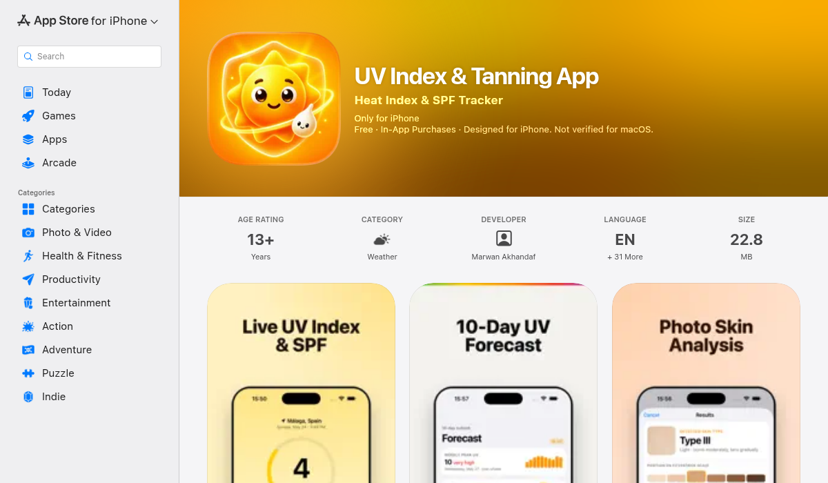UV Index Tanning App on App Store